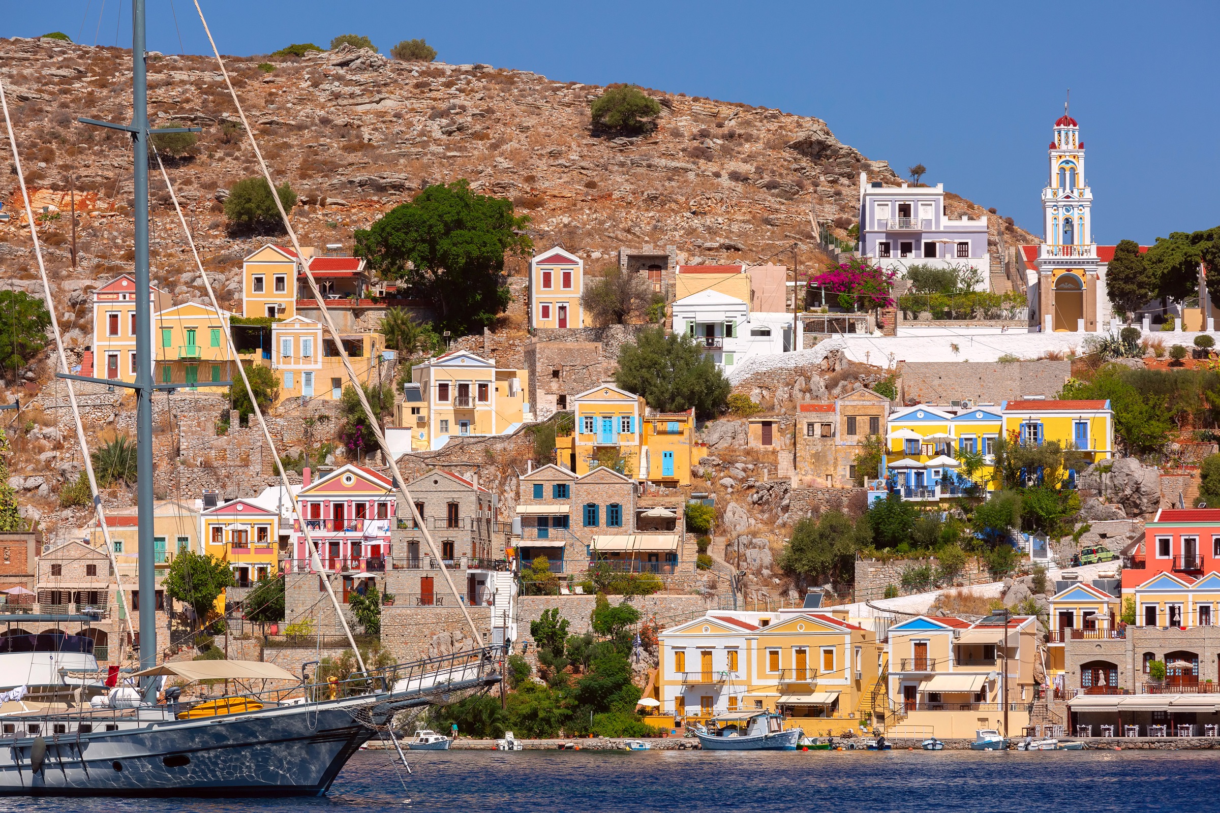 Colourful hillside homes of Symi