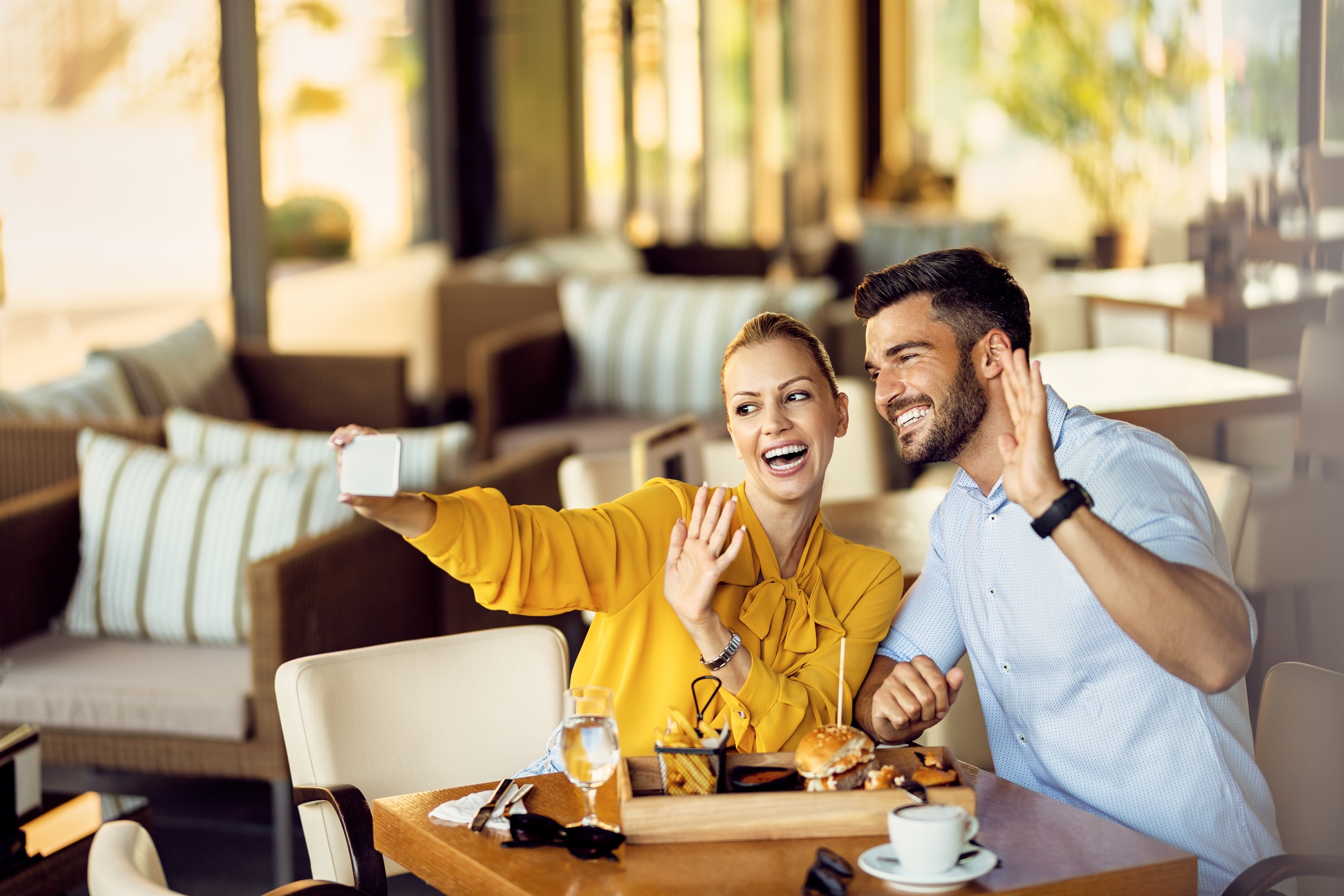 Couple enjoying the hotel restaurant
