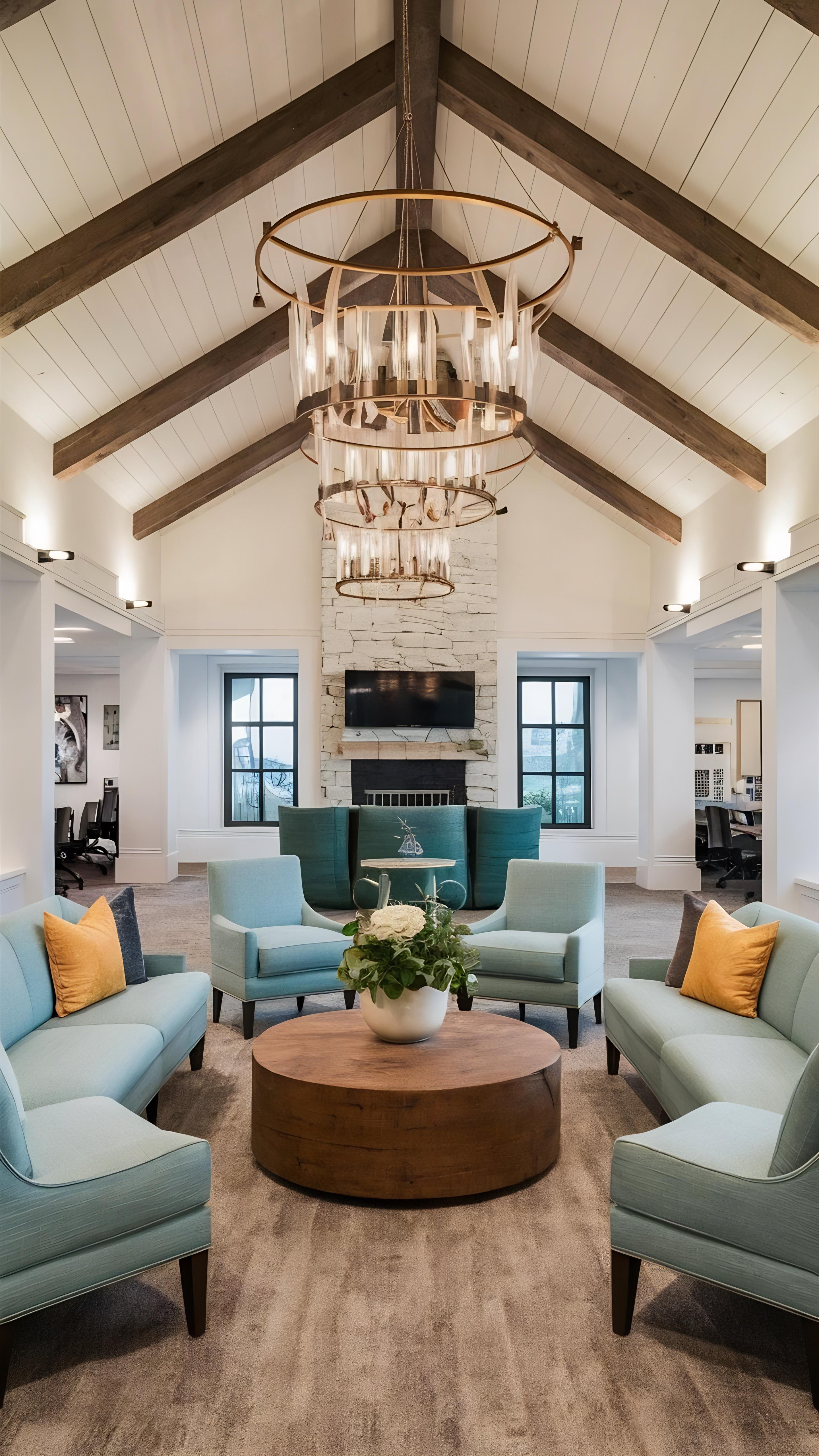 Coastal style reception interior