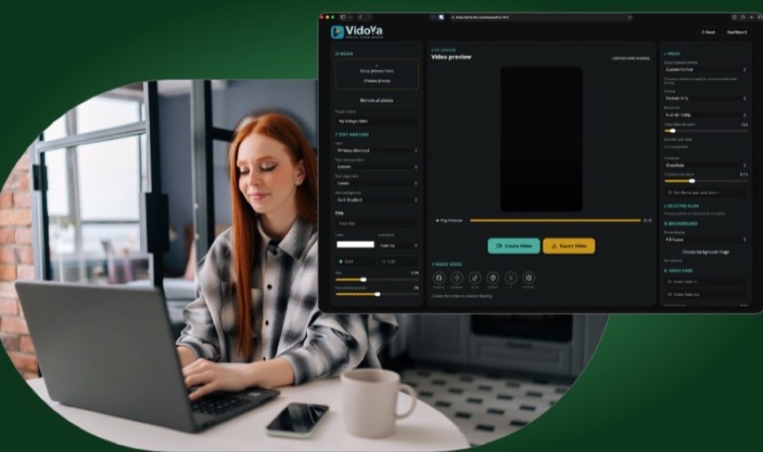 Design a social video in the Vidoya browser editor