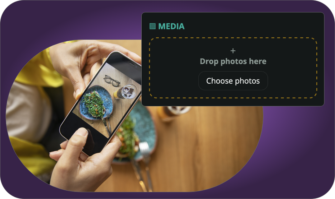 Upload photos to the Vidoya media panel