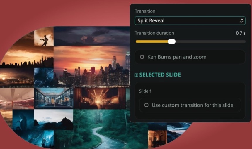 Customize image transitions for individual slides
