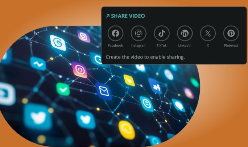 Share a completed video across social networks