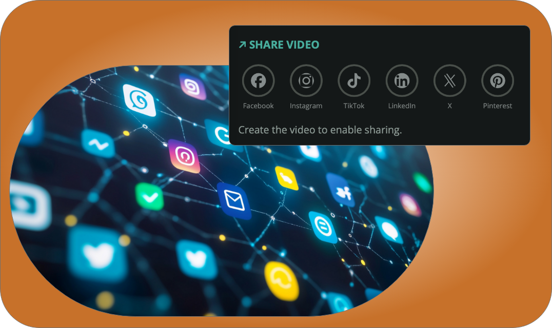 Share a completed video across social networks